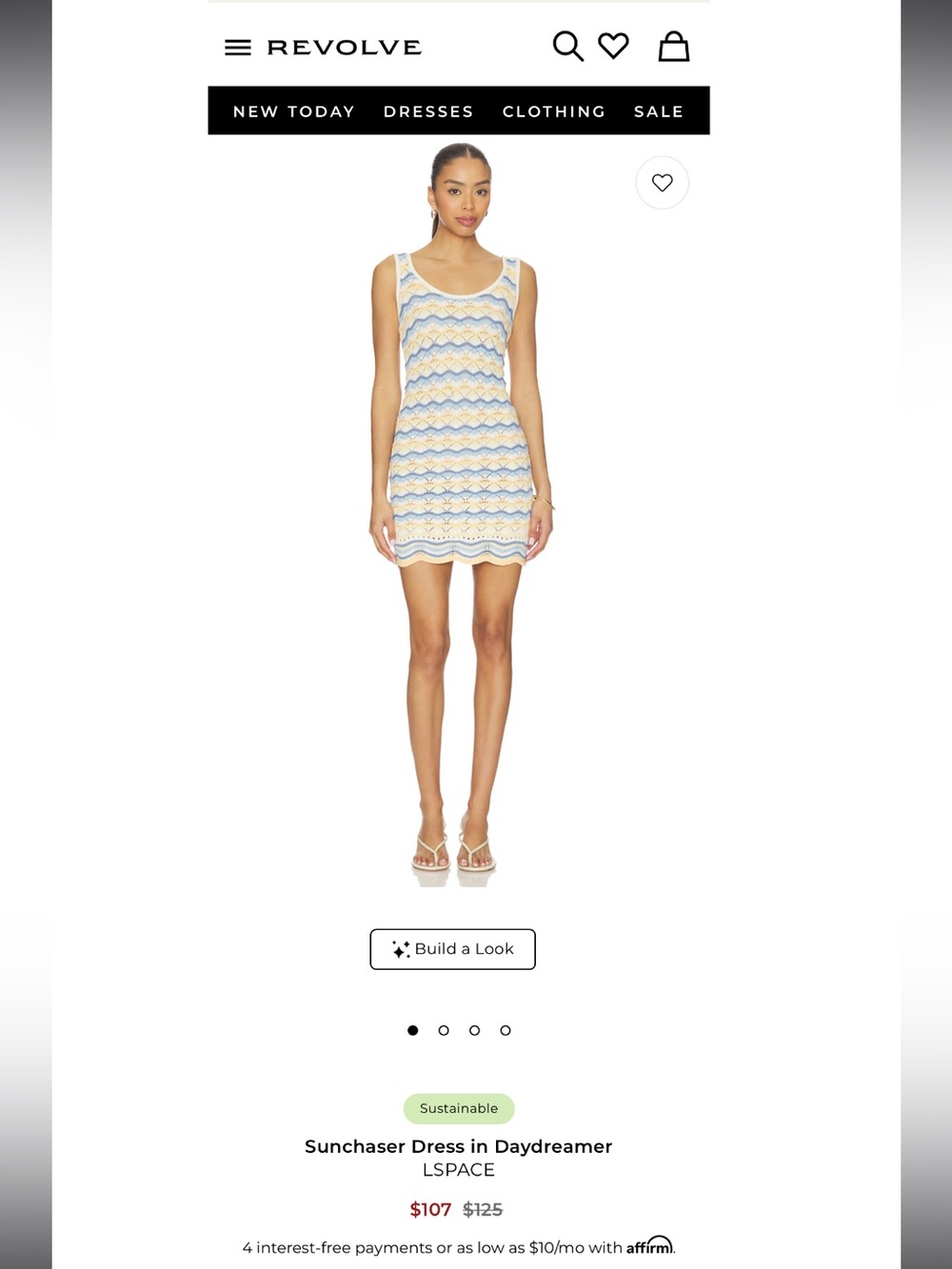 l*space Blue, Cream & Yellow Knit Mini Dress